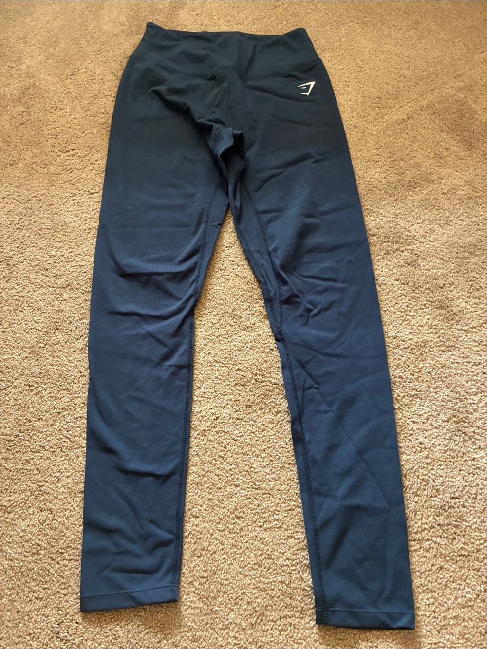 Gymshark DRY Training High Waisted Full Length Leggings Navy Blue size M